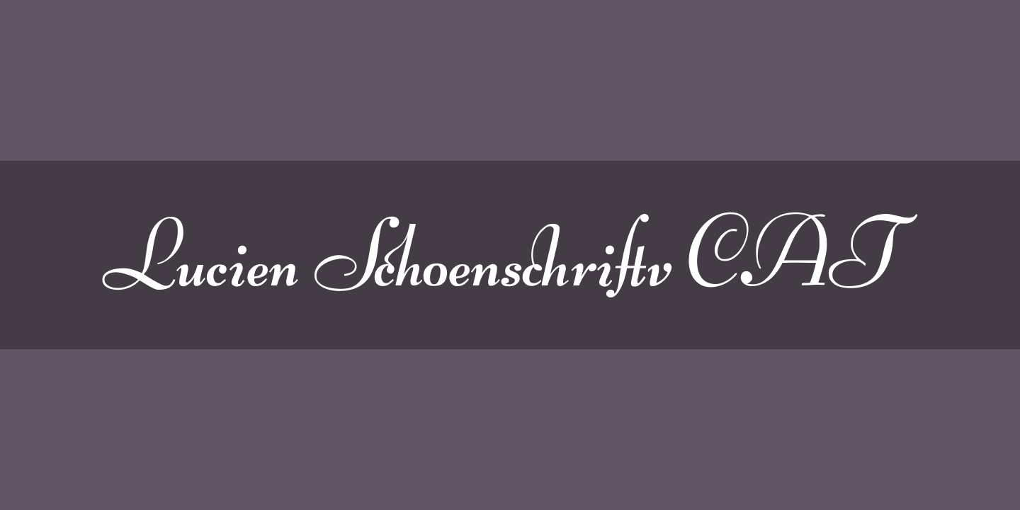 Beispiel einer Lucien Schoenschriftv CAT Regular-Schriftart